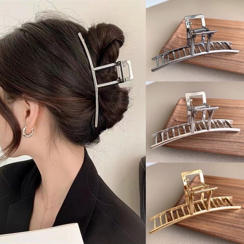 Kẹp Tóc Kim Loại 14cm Thiết Kế Đơn Giản Thời Trang Hàn Quốc