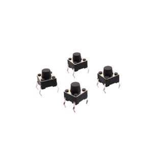 Bộ 5 nút nhấn 4 chân vuông đen 6x6x5mm