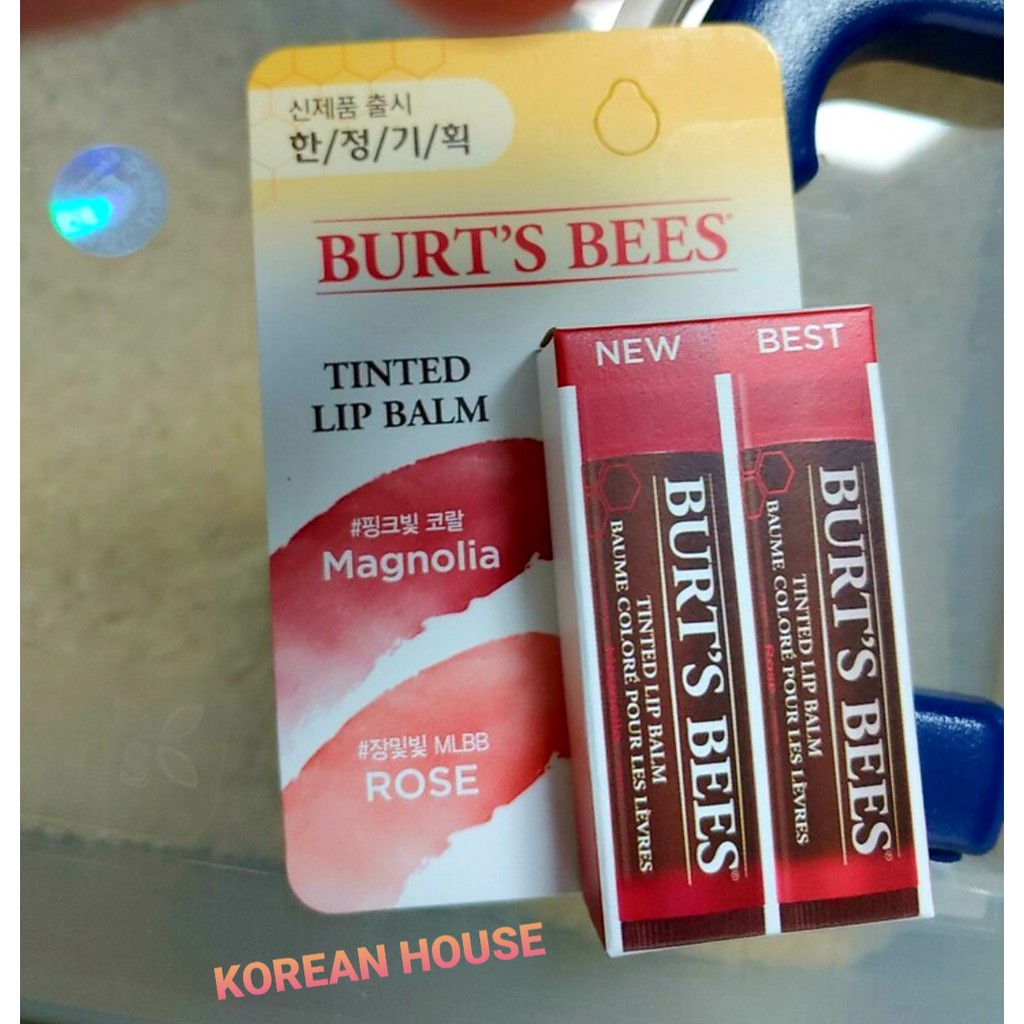 (Chính hãng) SET 2 SON DƯỠNG CÓ MÀU BURT'S BEES TINTED LIP BALM (Màu mới)