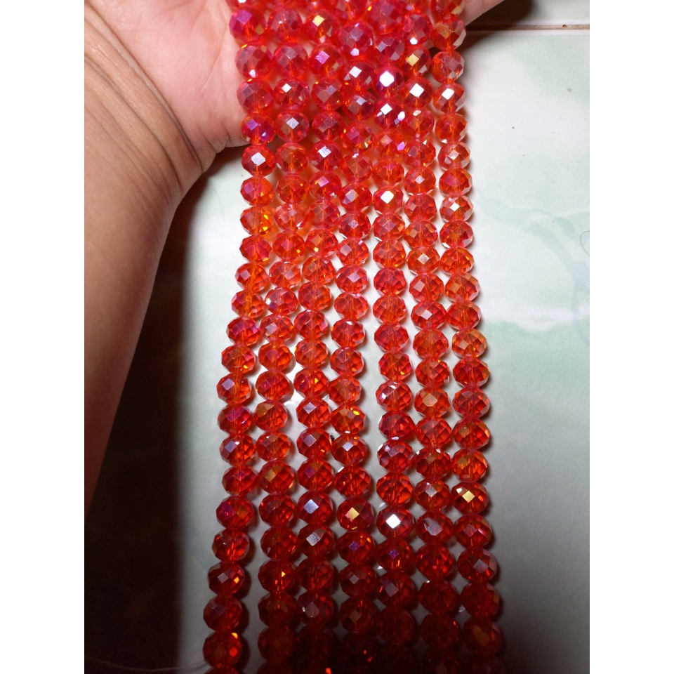 5/10/20 viên pha lê bánh cam màu đỏ size 10mm