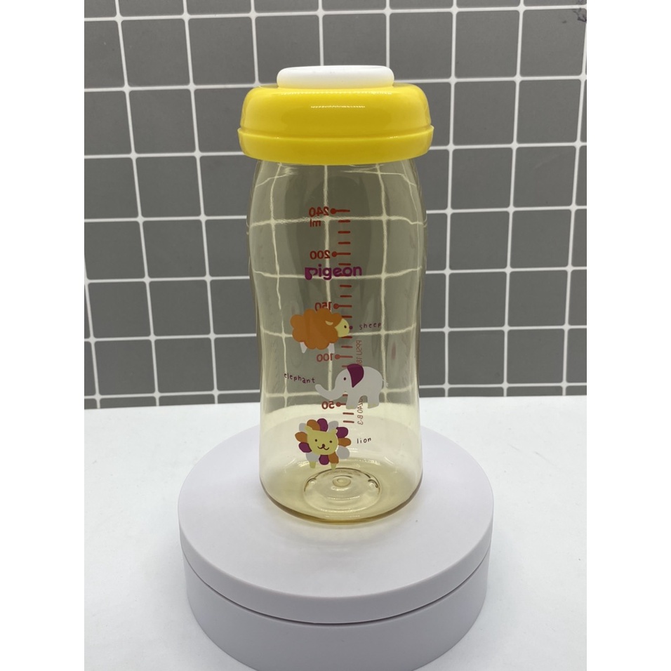 Bình trữ sữa cổ rộng PPSU Pigeon 240ml nắp rời