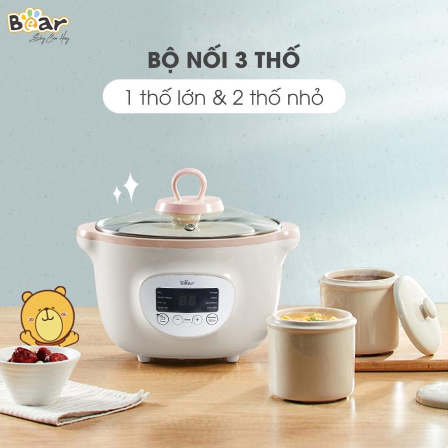 Nồi Nấu Chậm Bear SUBE002 1.6L Nồi Nấu Cháo, Chưng Yến Bear Bản Quốc Tế Bảo Hành 18 Tháng