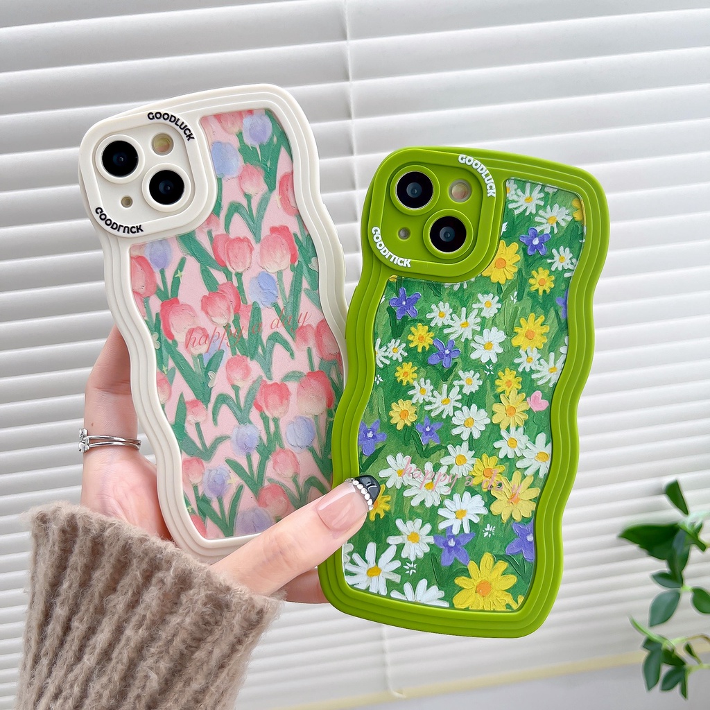 Ốp Điện Thoại Họa Tiết Hoa Xinh Xắn Cho iPhone14Pro IP13Pro iPhone14 iPhone11 iPhone11 iPhone11 12Promax 13Promax 11 12 13