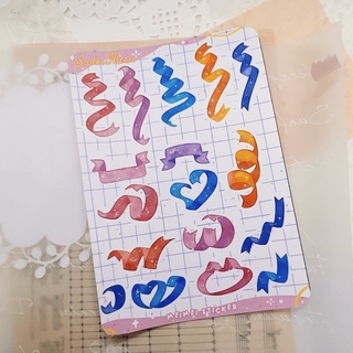 Set 17 sticker confetti hologram ribbon cute trang trí deco bullet journal lấp lánh