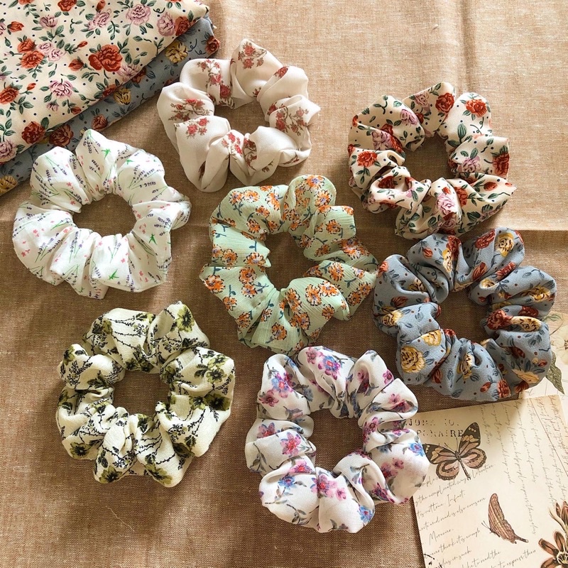 Cột tóc hoa vải voan, lụa mềm