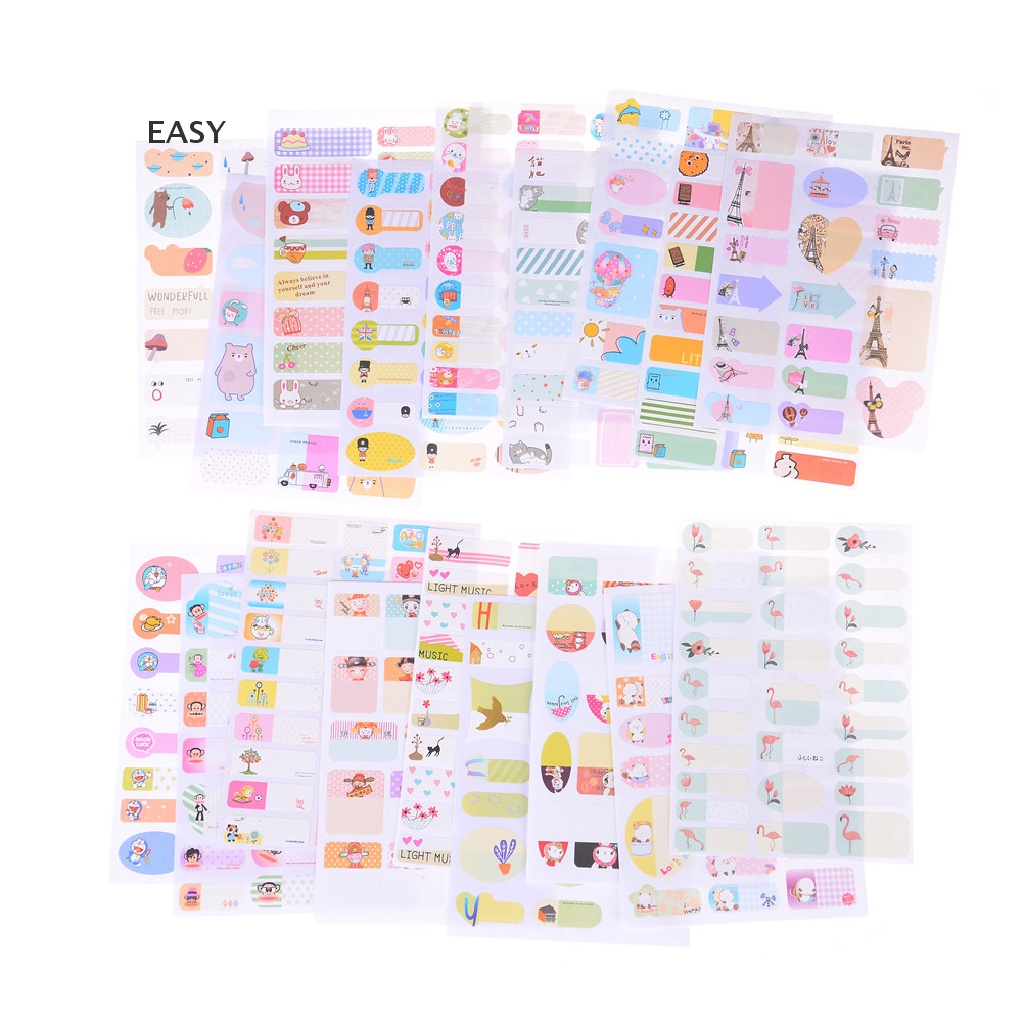 Miếng dán ghi tên bằng PVC có thể gỡ bỏ phong cách hoạt hình dễ thương cho học sinh