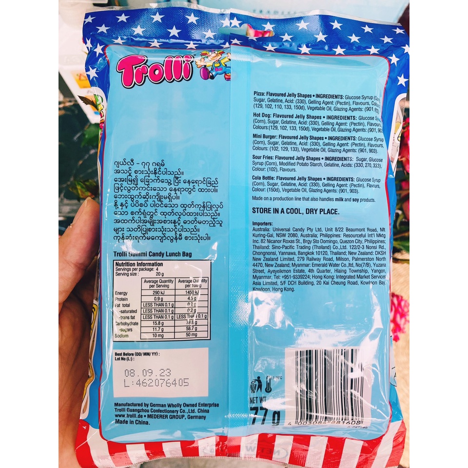 Kẹo trolli Gummi Lunch 77g - Hàng nhập khẩu chính hãng