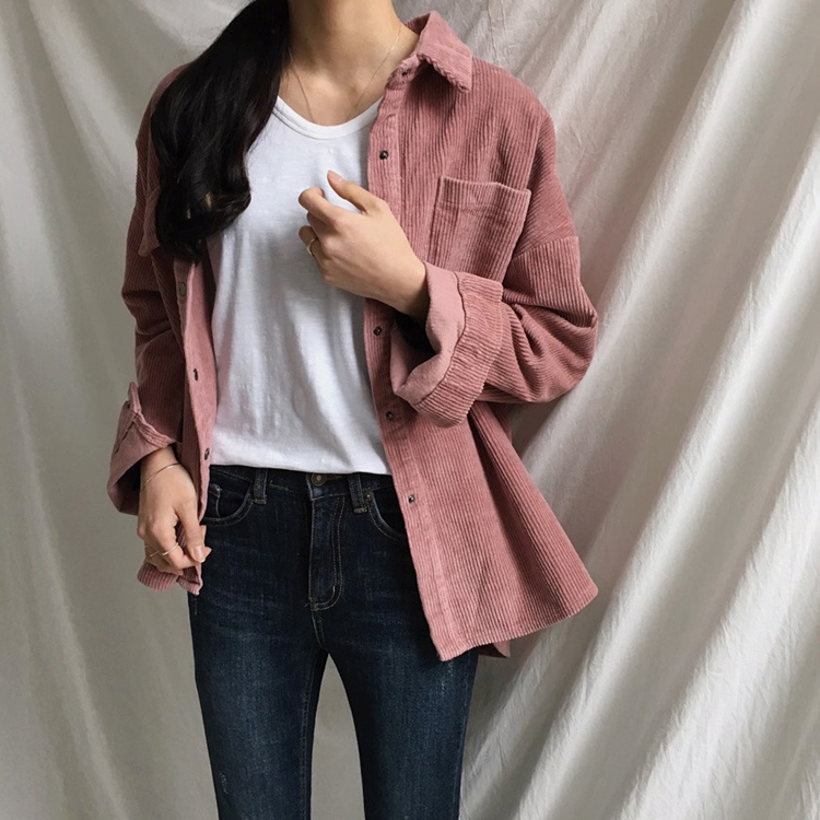 SUXI Áo Khoác Tay Dài Oversize Phong Cách Vintage Thời Trang Cho Nữ