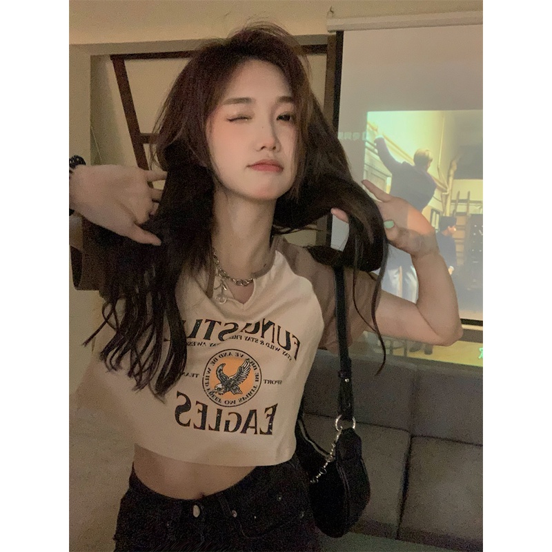 Áo Thun Tay Ngắn Cổ Chữ V Thời Trang Hàn Quốc Sành Điệu Cho Nữ