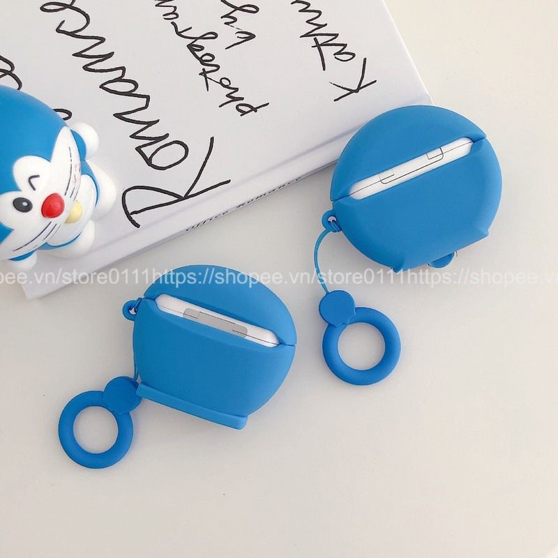 Vỏ Airpod Bảo Vệ Airpods 1 2 Pro Silicone Cao Cấp Hình Doremon Cười Cute Hàng Loại 1 Dày Dặn