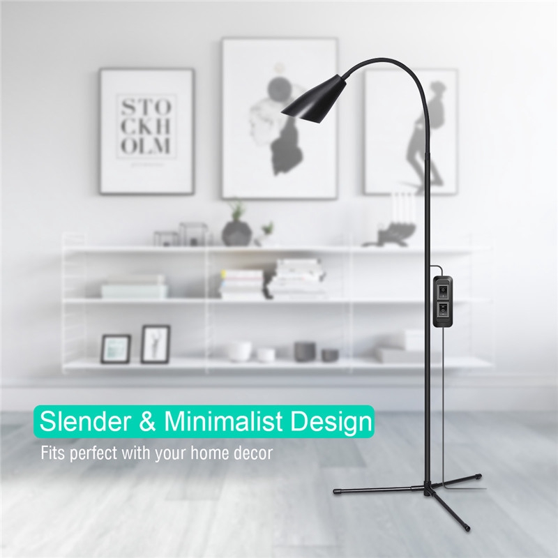 USB 3-In-1 Adjustable LED Floor Lamp Light Modern Standing Reading with Flexible
