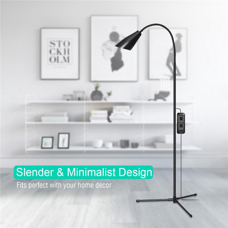USB 3-In-1 Adjustable LED Floor Lamp Light Modern Standing Reading with Flexible