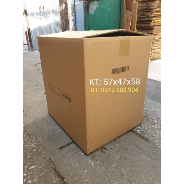 57x47x58. Thùng carton 5 lớp to đại siêu cứng, siêu bền.