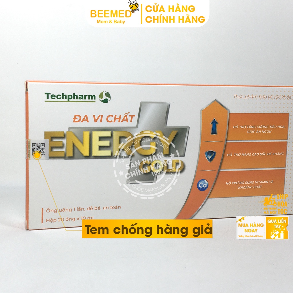 Energy Gold Đa vi chất - Hộp 20 ống - bổ sung vitamin, hỗ trợ tăng sức đề kháng cho bé - Mẫu mới