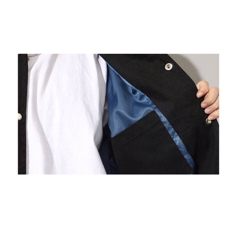 Varsity Jacket Hoạ Tiết Los Angeles Phối Tay Da áo khoác bomber nam nữ