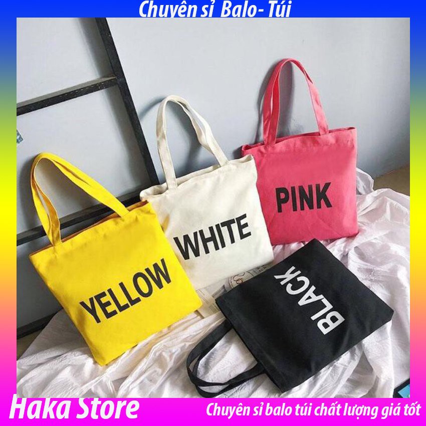 [XẢ KHO 3 NGÀY] TÚI TOTE VẢI YELLOW WHITE HÀNG LOẠI 1 HAKA30