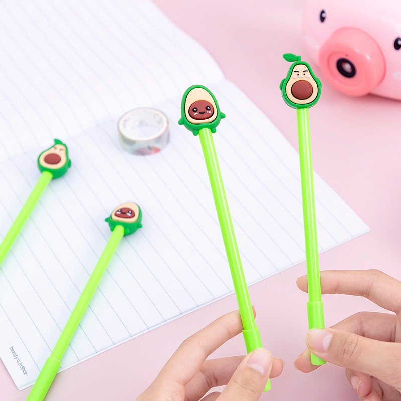 Bút gel nước mực đen hình quả bơ cute dễ thương