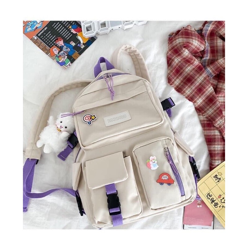Balô ulzzang 2 túi nhỏ