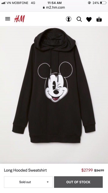 Đầm H&M có nón mickey xuất xịn