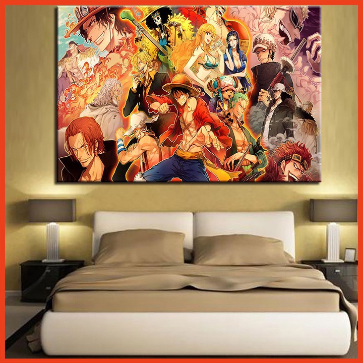 Thảm Treo Tường Anime OnePiece, Tranh Vải Trang Trí Phòng Ngủ Kích Thước 70 x 100 cm [ Tặng Kèm Móc Treo ]