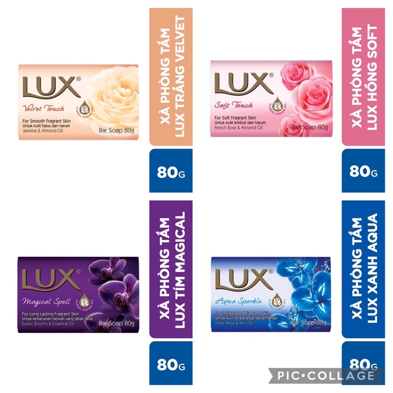 Xà phòng tắm hương nước hoa LUX Indonesia các màu bánh to 80g  🇹🇭 xà bông cục soap sáp, tắm, hồng, trắng, tím, xanh