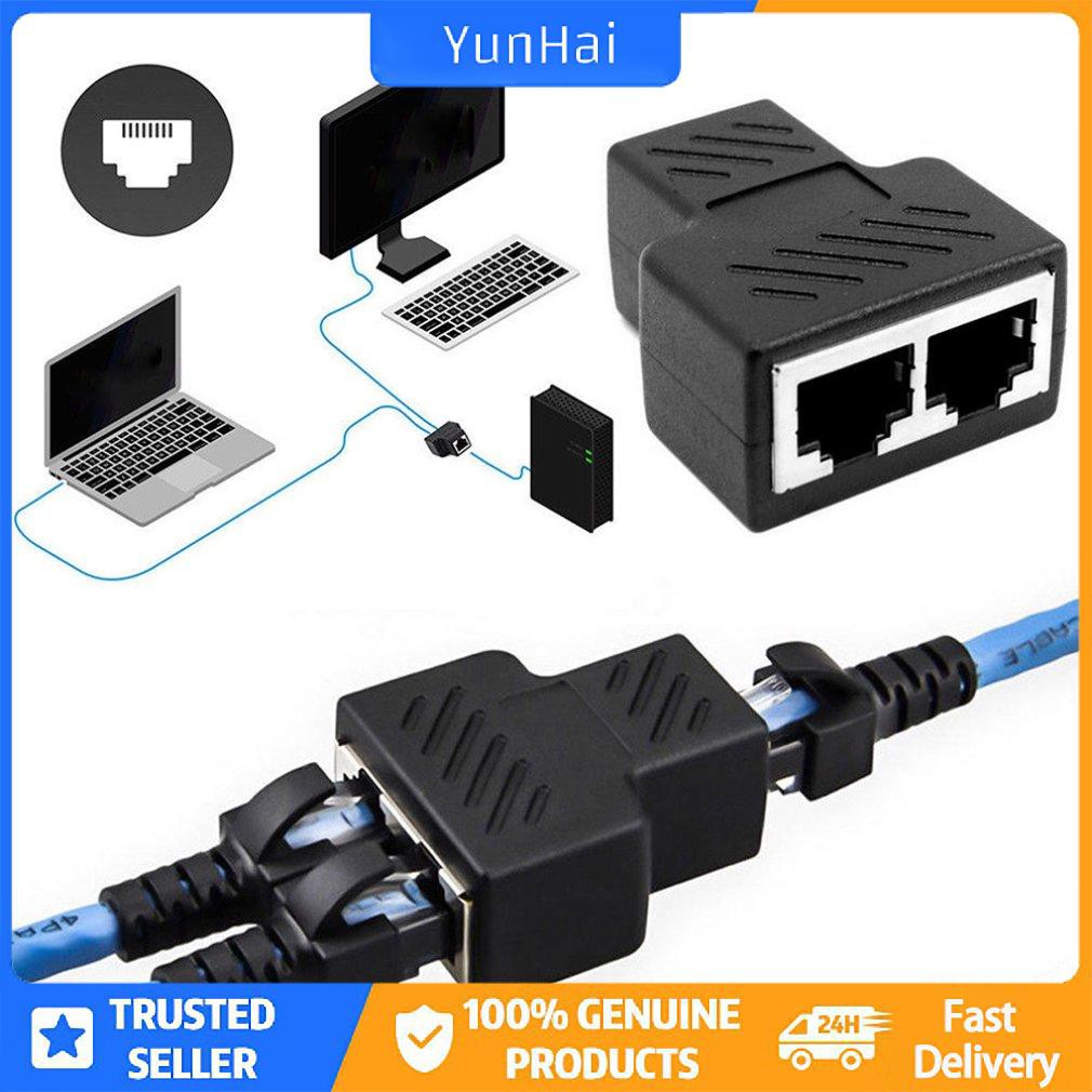 Bộ điều hợp bộ chia RJ45 1 đến 2 cách Cáp Ethernet LAN CAT5 / 6 cổng kép cái | BigBuy360 - bigbuy360.vn