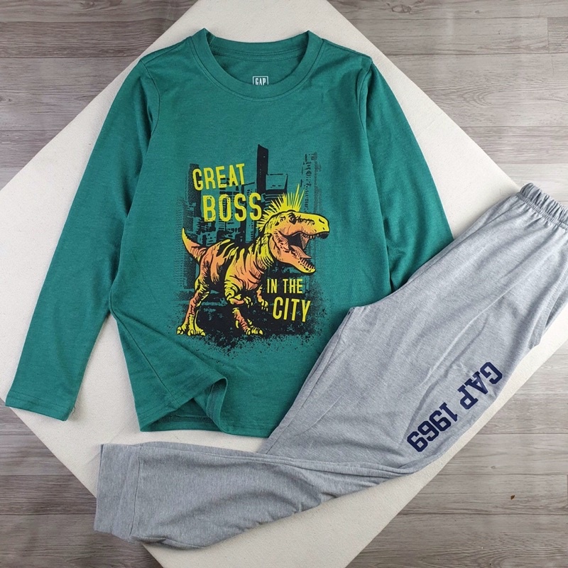 Bộ dài tay cotton thun xước cho bé trai 6-16T