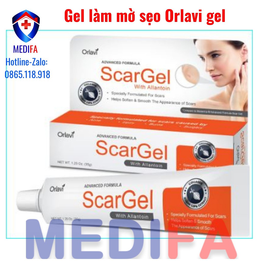 Gel làm mờ sẹo Orlavi gel 35g/tuýp