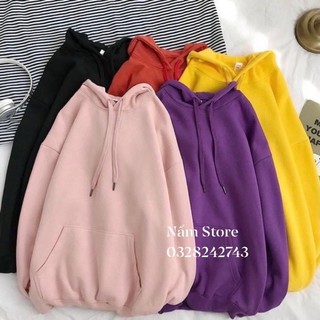 Áo hoodie trơn tay dài nỉ basic unisex