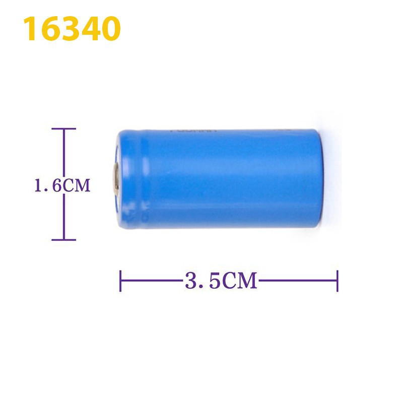 Pin sạc 16340 3.7V 1300 mAh (Pin chạy quạt, đèn, đồ chơi ...)