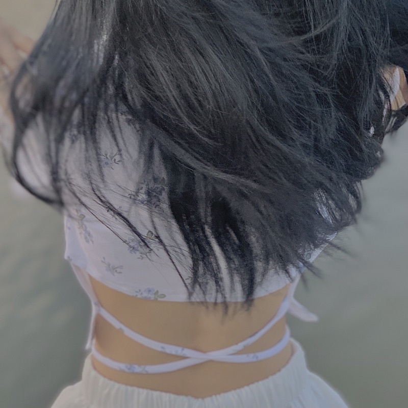[ẢNH ĐỘC QUYỀN SMOR] Áo croptop HOA, CUT OUT, cột dây lưng