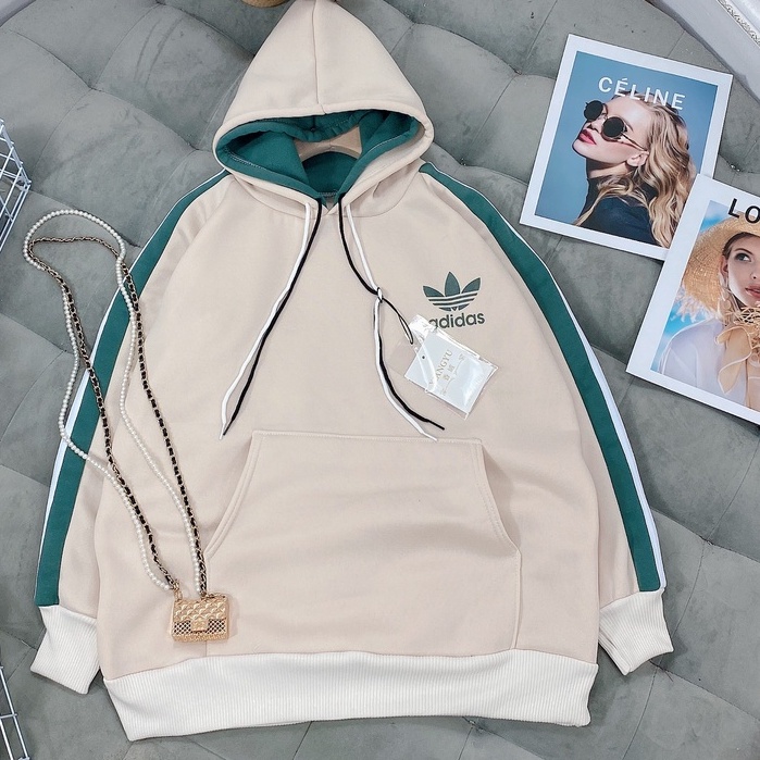 Áo hoodie Adidas chất nỉ Tàu loại 1_dáng thụng có mũ lót 2 lớp (kèm ảnh thật, video) | BigBuy360 - bigbuy360.vn