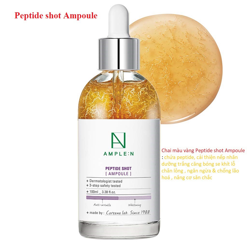 [Đủ Bill]Tinh chất dưỡng Coreana AMPLE:N peptide/ vitamin c/centel calming shot/ceramide 30ml -100ml.