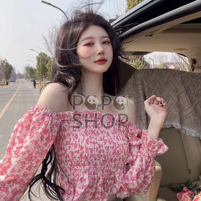 Áo hoa nhí dài tay tay bồng điệu đà sành điệu nữ tính