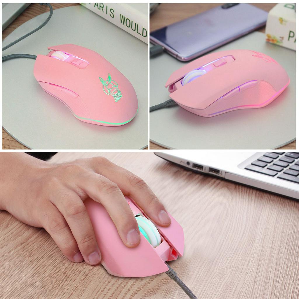 Chuột Chơi Game Có Dây Đèn LED RGB 800/1200/1600/2400DPI Hình Hoạt Hình