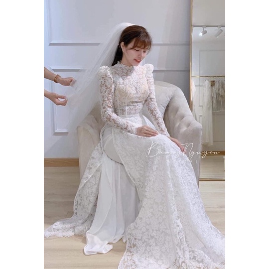 Bộ áo dài ren mi siêu đẹp