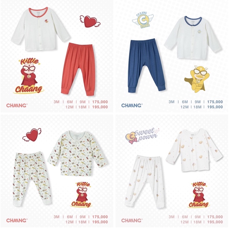 Bộ quần áo dài tay cúc giữa cho bé trai/ gái hero super chaang (3-18m)