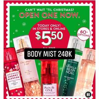 Dưỡng thể và mist Bath & Body Works (hàng sẳn)