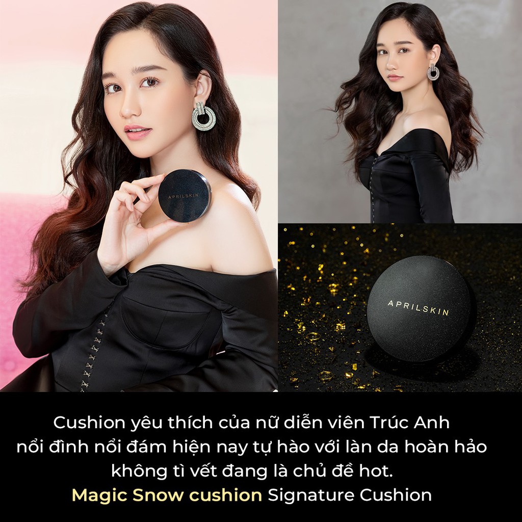 [Mẫu Mới 2022] Phấn Nước Mỏng Nhẹ April Skin Black Magic Snow Cushion 15g