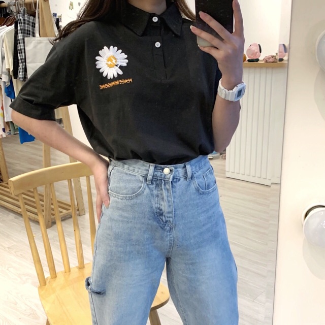 Áo polo hoa cúc nam nữ đều mặc được. | BigBuy360 - bigbuy360.vn