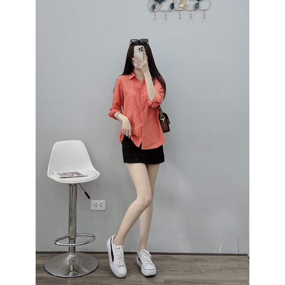 Áo sơ mi nữ chất vải đũi dày dặn đẹp | BigBuy360 - bigbuy360.vn