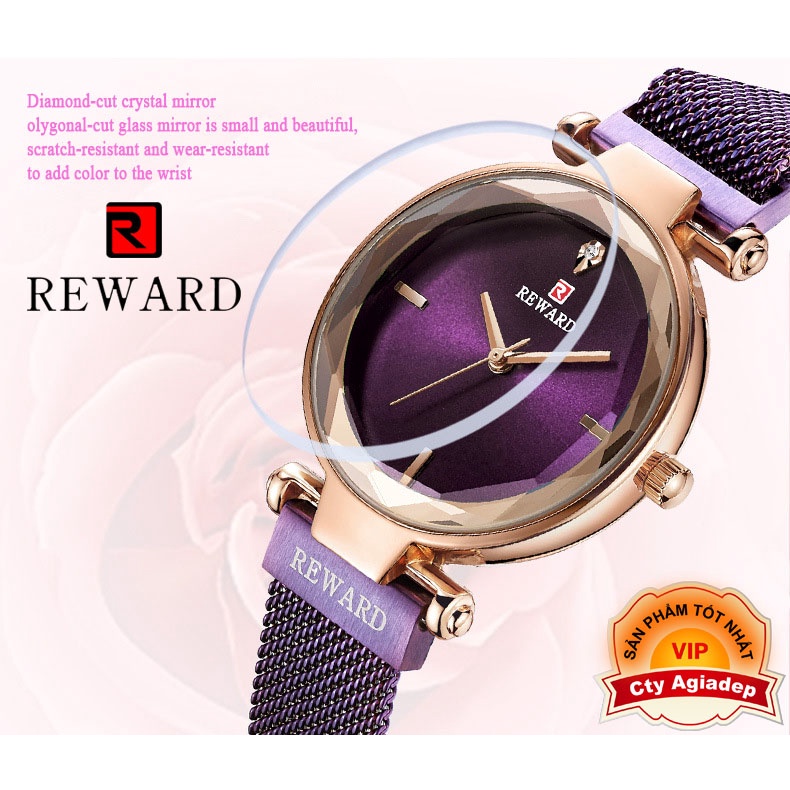 Đồng hồ thời trang nữ Reward tinh tế sang trọng đồng hồ thạch anh nữ Bô lưới Dây đeo chống nước -  Agiadep