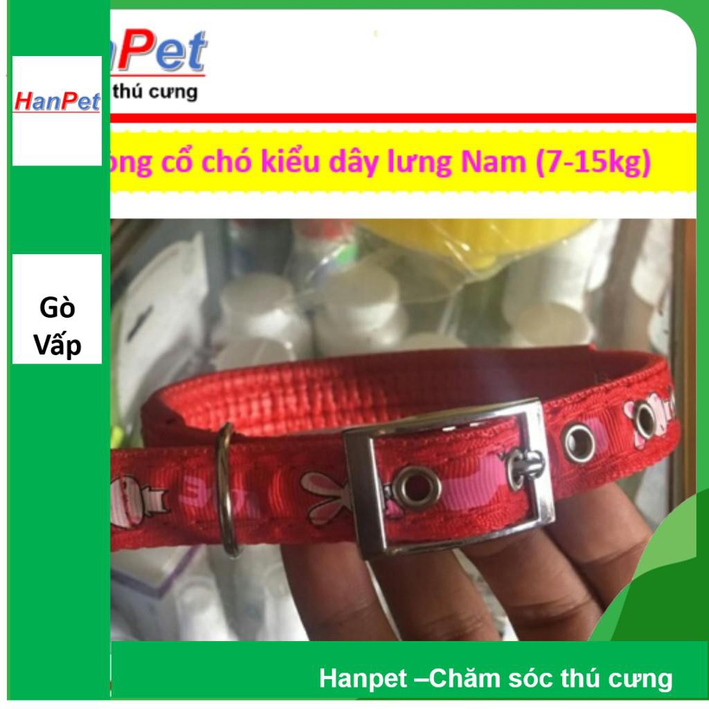 Hanpet.GV- Vòng cổ cho chó 7- 15 kg, Kiểu dây lưng NAM, loại có đệm cổ (- 340)