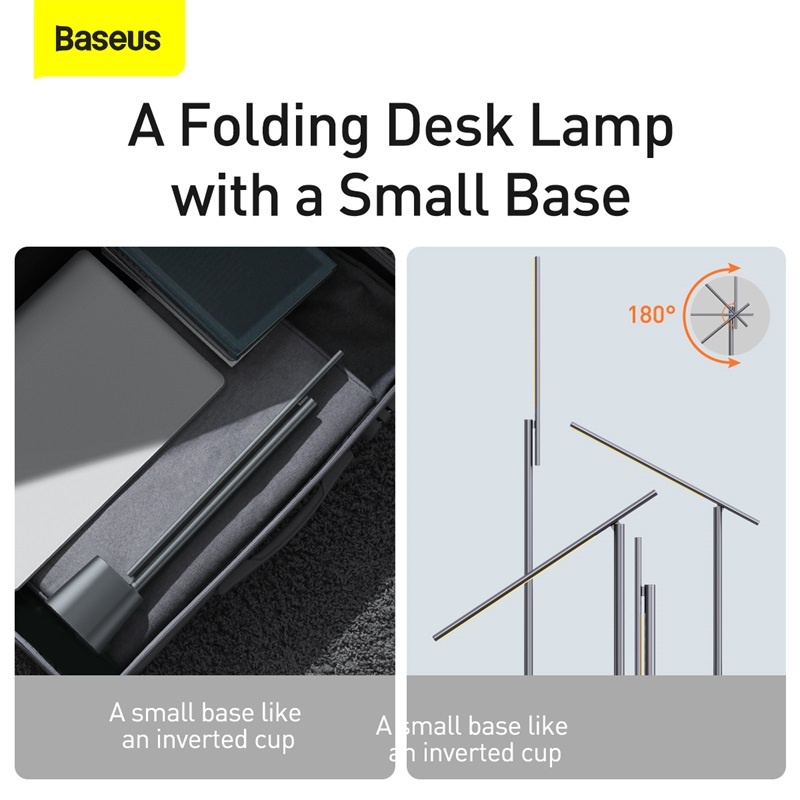 BASEUS Đèn LED Đọc Sách Thông Minh Dạng Gập Độ Sáng Cao Có Thể Sạc Lại Cho Phòng Ngủ / Phòng Học Sinh