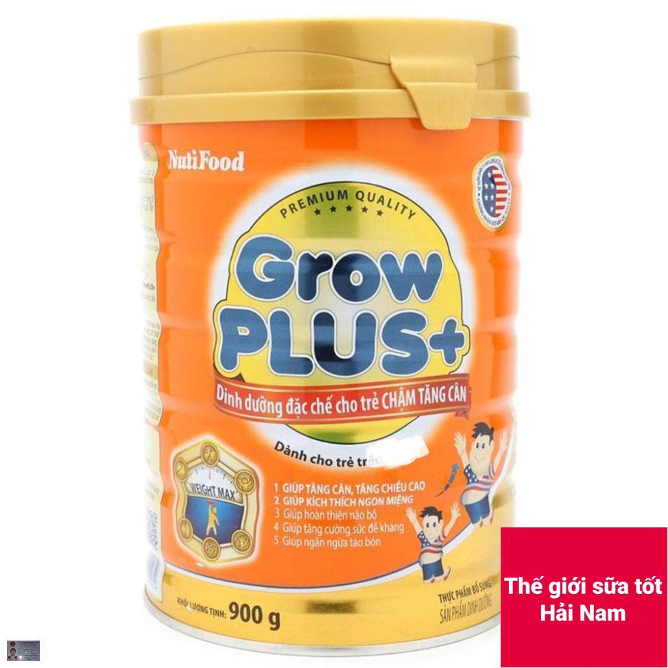 Combo 4 lon Sữa bột grow Plus chậm tăng cân nutifood lon 900g date 2021