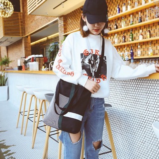Túi tote phối sọc Living