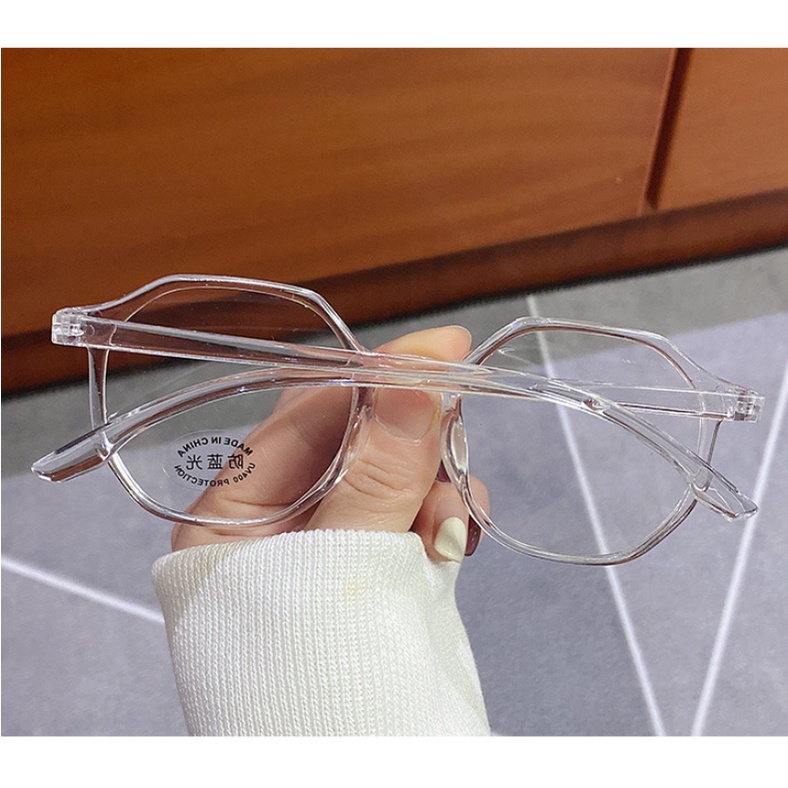 Gọng kính cận nam nữ đa giác retro chống ánh sáng xanh