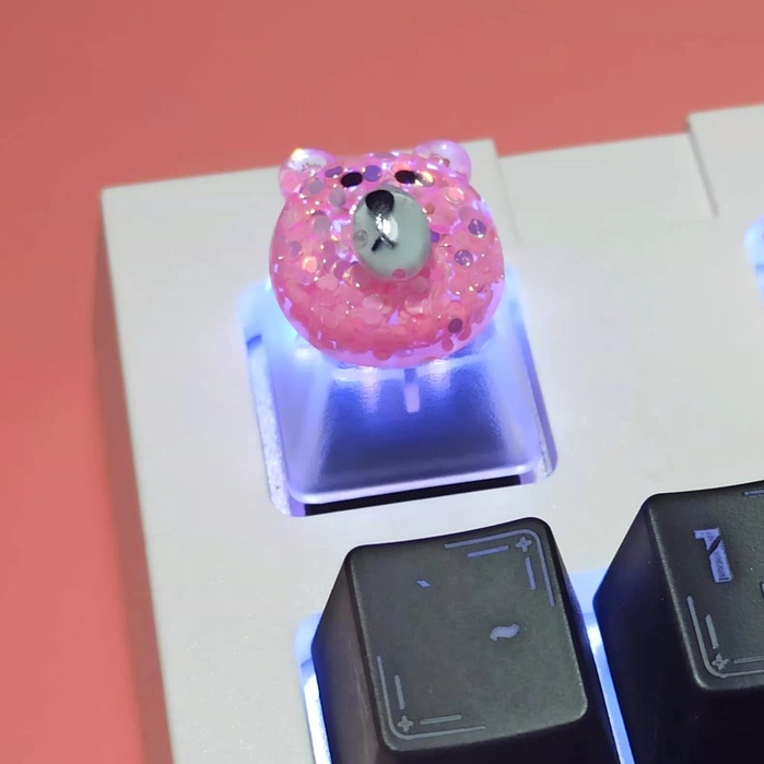 Nút Bàn Phím Cơ Bằng ABS Trong Suốt Hình Gấu Ngôi Sao Dễ Thương