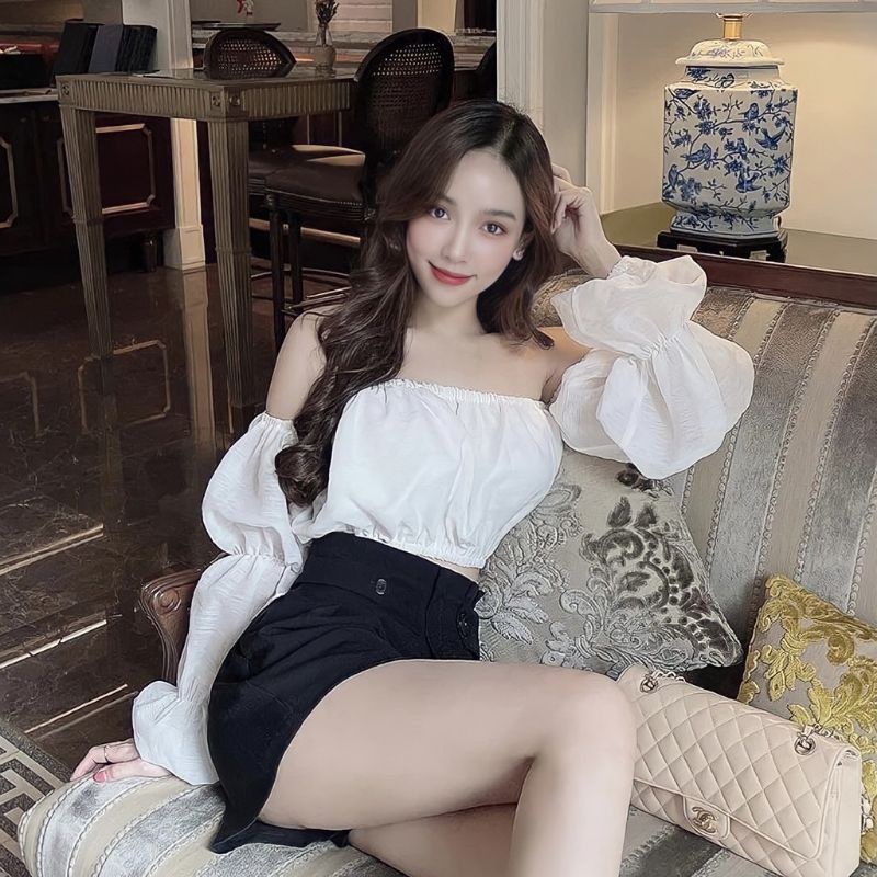 Áo bẹt vai tiểu thư bo eo sang chảnh và XINH xắn TV2&amp;PC❤