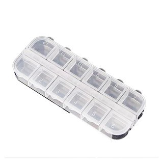 [Hàng mới về] Hộp đựng phụ kiện trang trí móng nghệ thuật 12 ngăn đa dụng tiện lợi